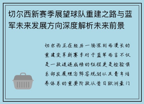 切尔西新赛季展望球队重建之路与蓝军未来发展方向深度解析未来前景 切尔西新赛季展望球队重建之路与蓝军未来发展方向深度解析未来前景